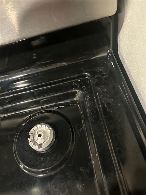 white residue gas stove